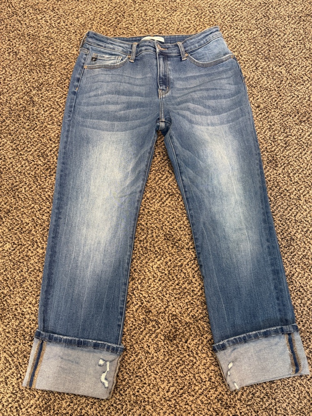 KanCan Light Blue straight Cuffed Jeans